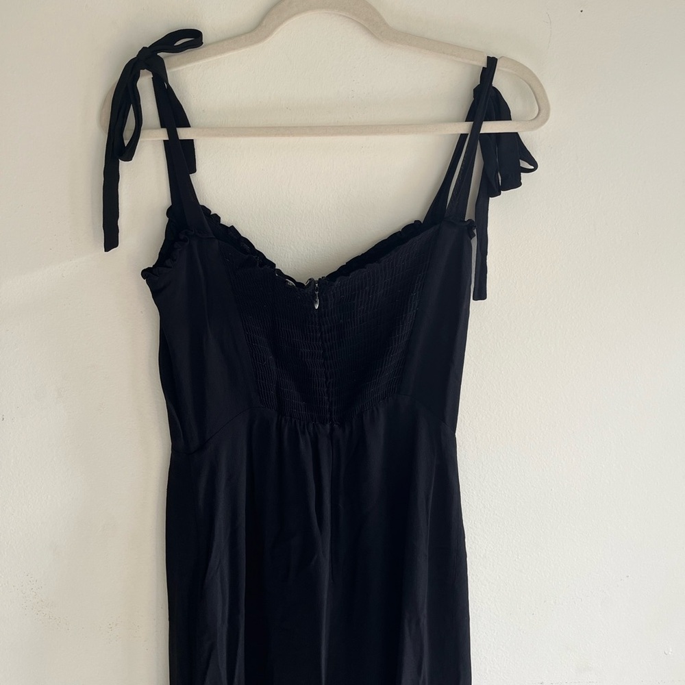 Reformation Black Midi Dress with Tie Straps - Picture 7 of 10